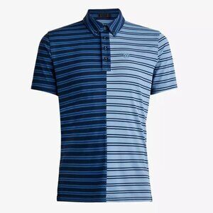 NWT G/FORE Men's Split Stripe Colorblock Tech Jersey Golf Polo Shirt